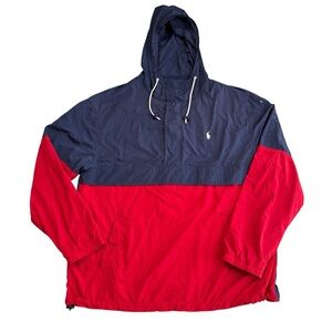 Polo Ralph Lauren Men’s Size M Performance Colorblock Windbreaker Red Blue Sport